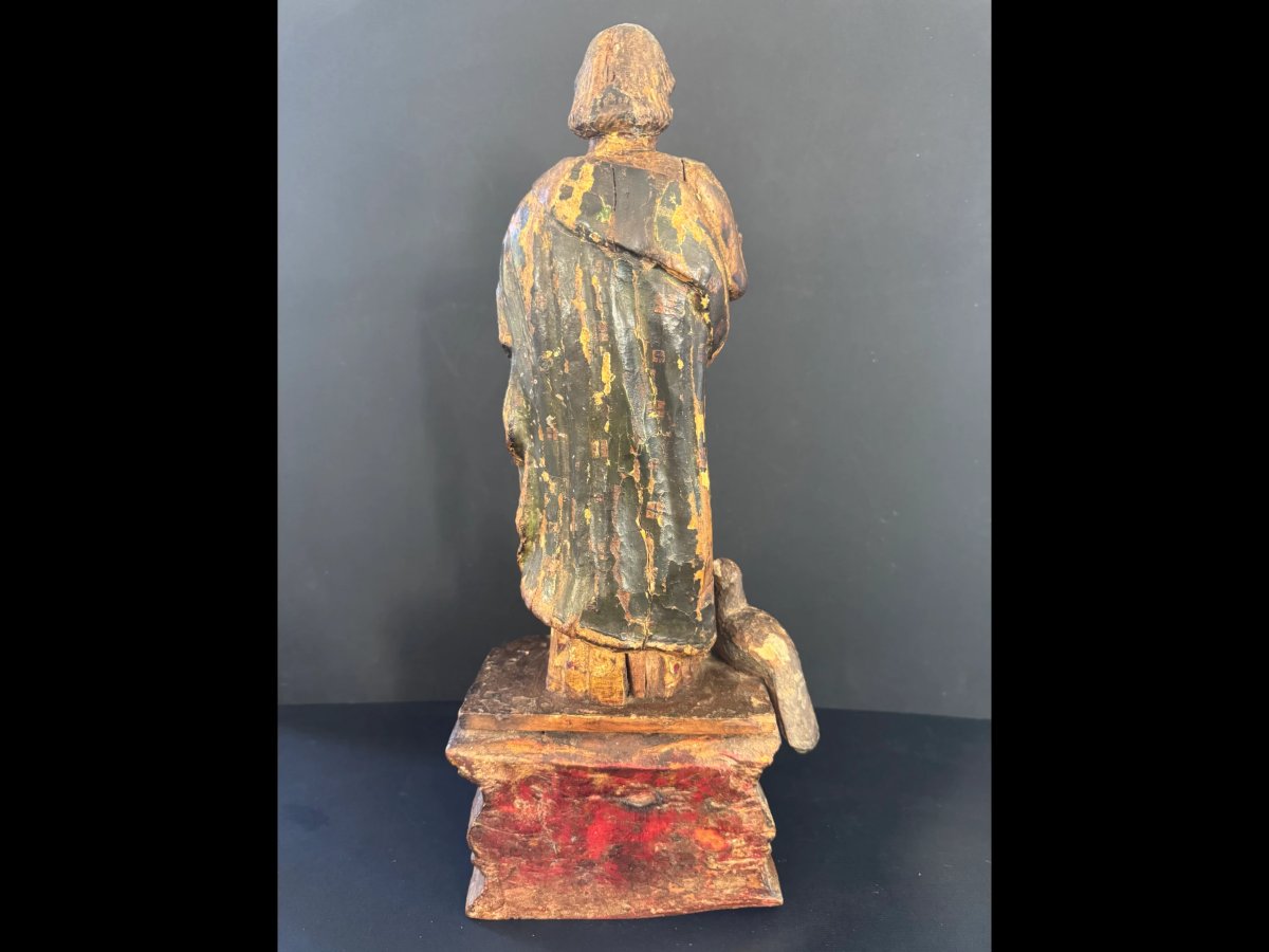 Saint Joseph en bois sculpté et polychromé - XVIIIème-photo-3