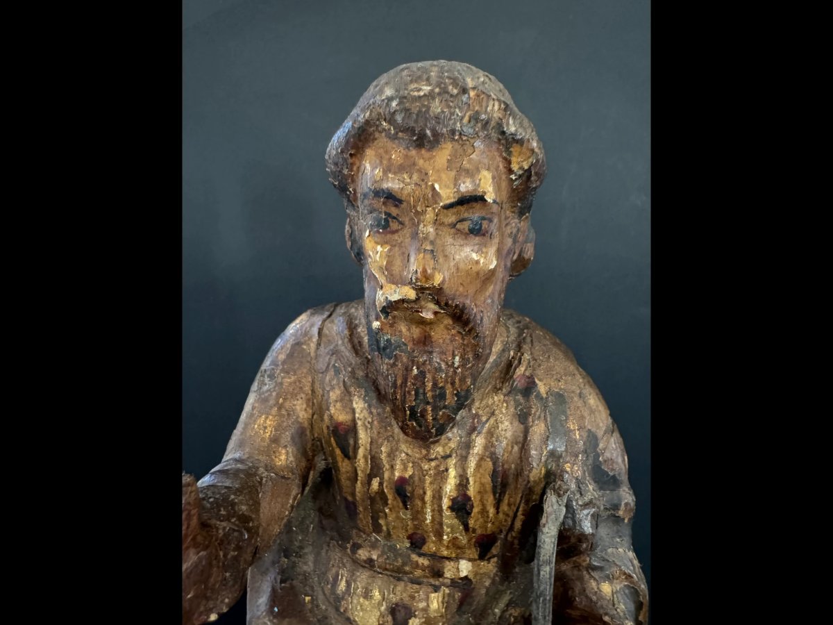 Saint Joseph en bois sculpté et polychromé - XVIIIème-photo-1