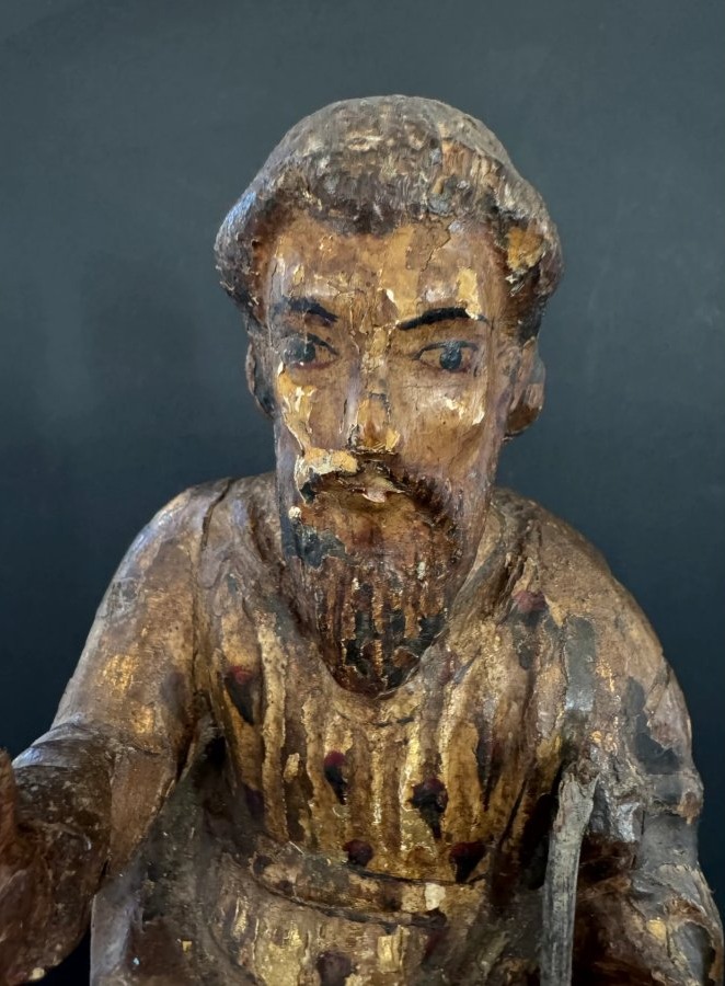 Saint Joseph en bois sculpté et polychromé - Époque XVIIIe -photo-1