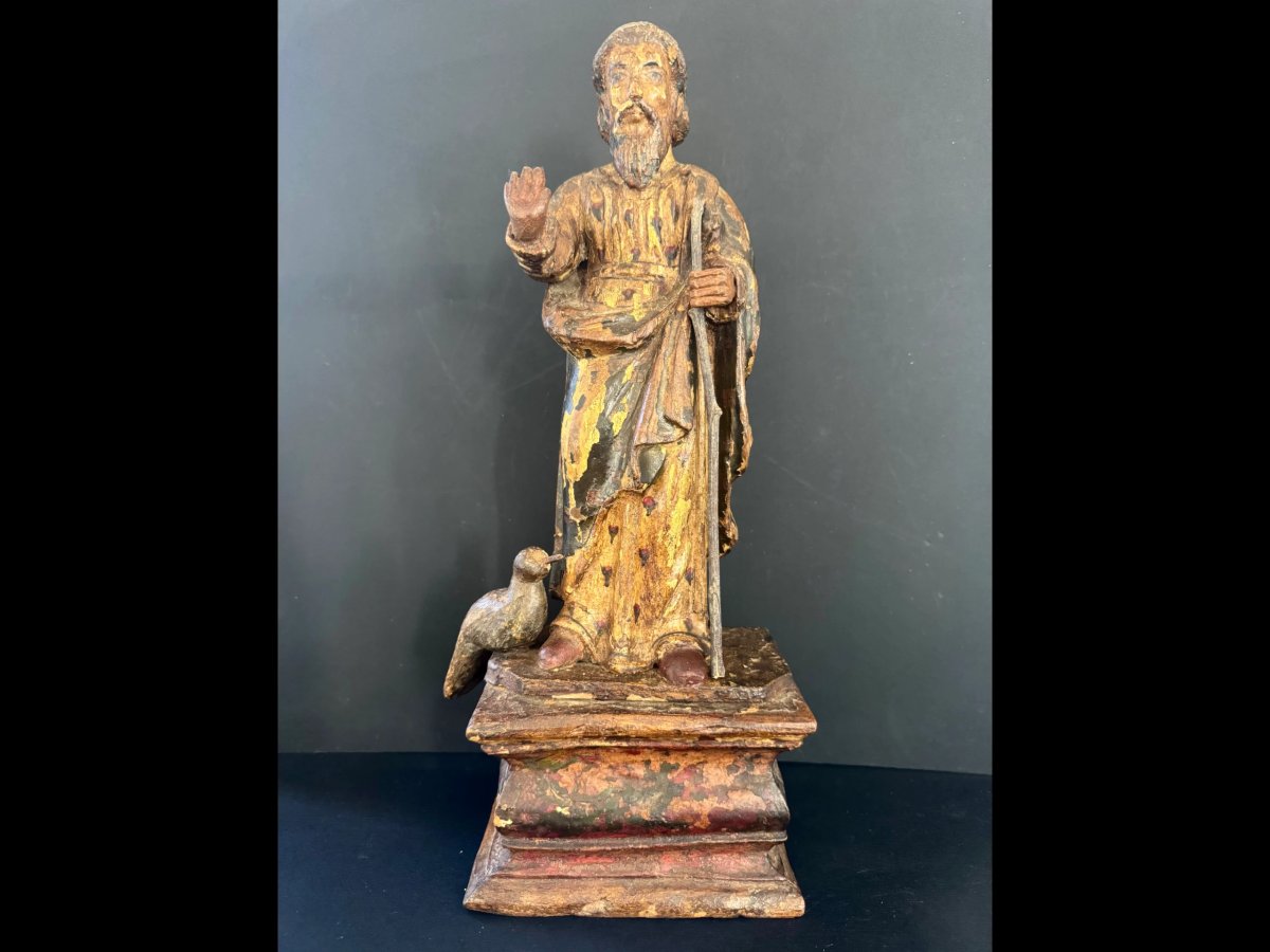 Saint Joseph en bois sculpté et polychromé - XVIIIème
