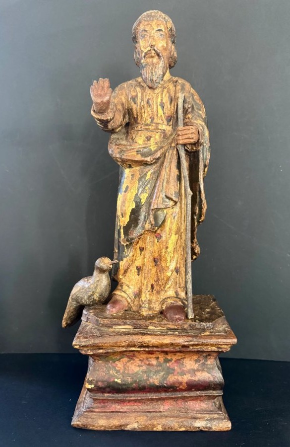 Saint Joseph en bois sculpté et polychromé - Époque XVIIIe 