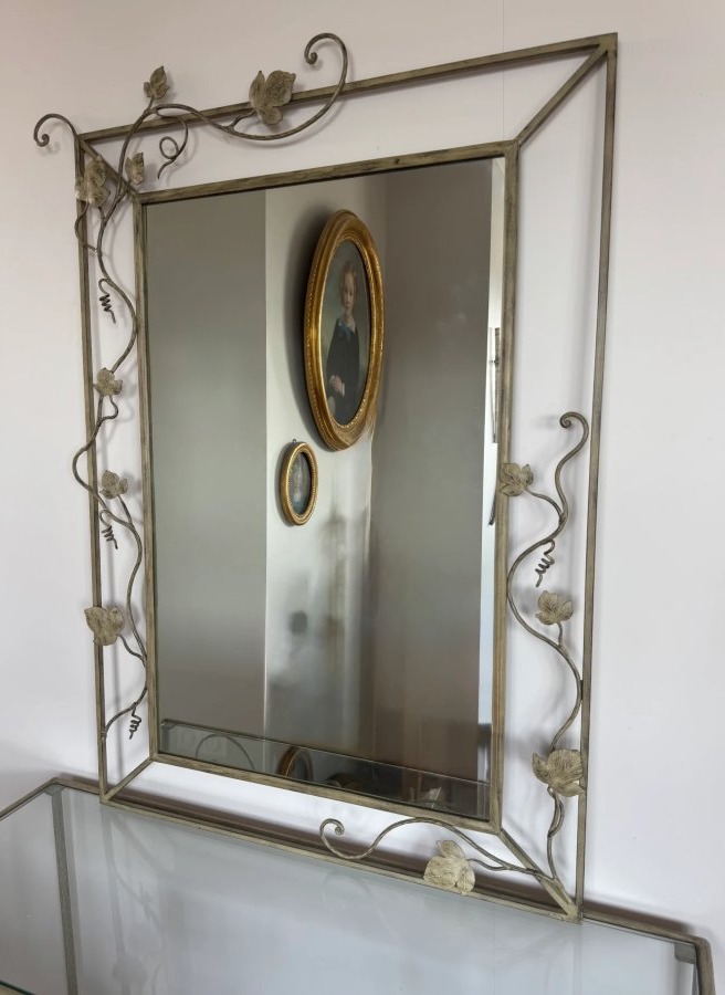 Console avec miroir en fer forgé-photo-3