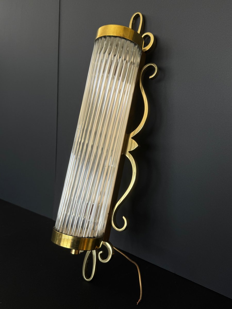 Glass And Brass Wall Sconce-photo-2