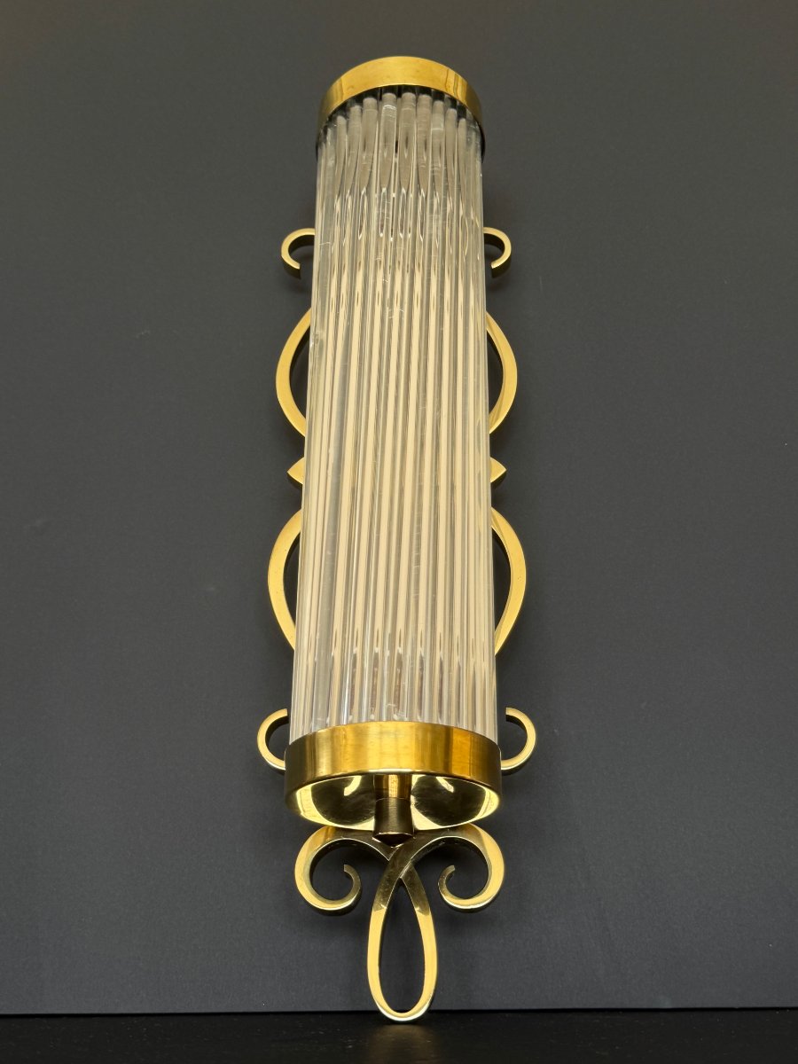 Glass And Brass Wall Sconce-photo-1