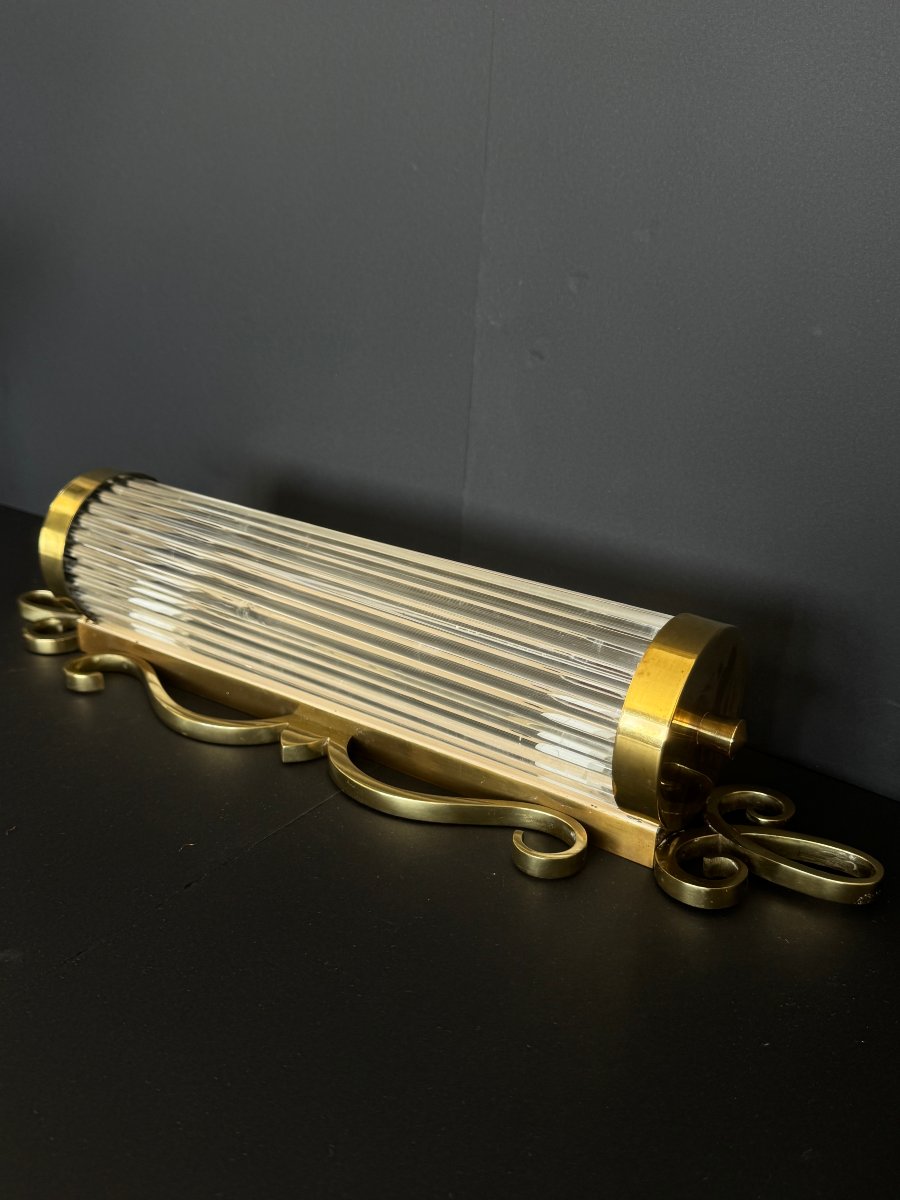 Glass And Brass Wall Sconce-photo-5