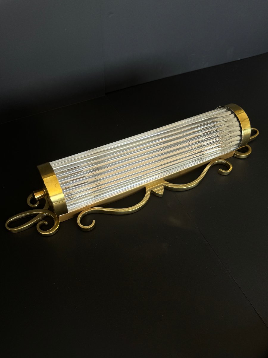 Glass And Brass Wall Sconce-photo-6