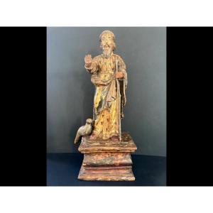 Saint Joseph en bois sculpté et polychromé - XVIIIème
