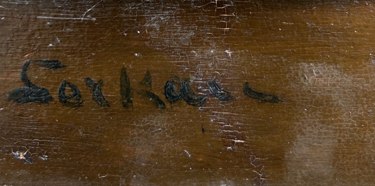 ” French  Albert Sorkau – « La Confidence », scène d’intérieur Interior Women Copper Pots-photo-2