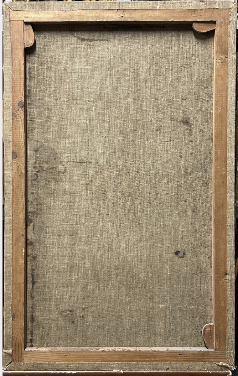 Peinture à l'huile ancienne représentant sainte Thérèse, école de Francisco de Zurbarán, XVIIe -photo-7