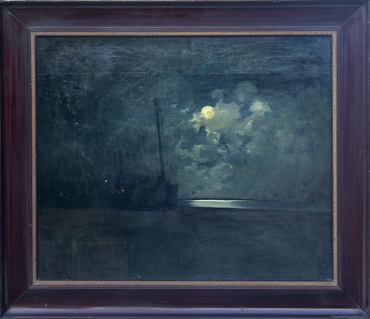 Antique Original Impressionist Oil Painting On Canvas By Arv. Johansson