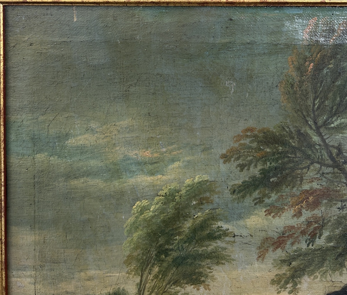 18th-century Painting – Hunting Scene: Hunter With Dogs And Game – Oil On Canvas-photo-3