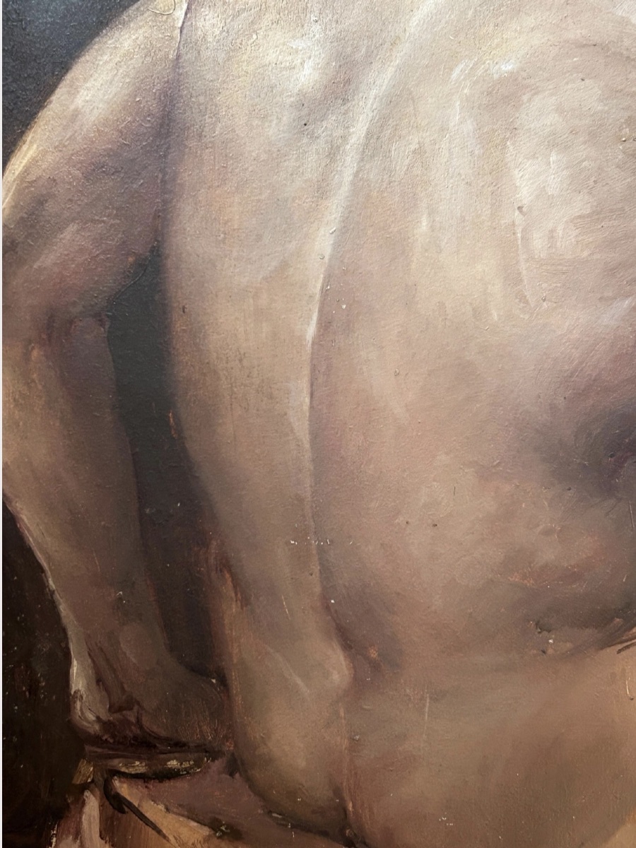 Male Nude In Oil, Torso Viewed From Behind, 1960s, Framed-photo-3