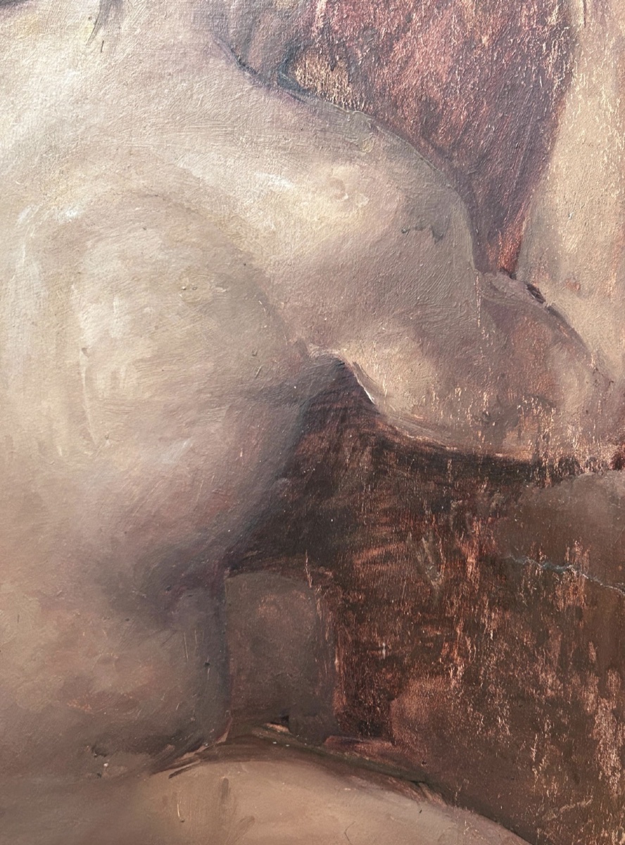 Male Nude In Oil, Torso Viewed From Behind, 1960s, Framed-photo-4