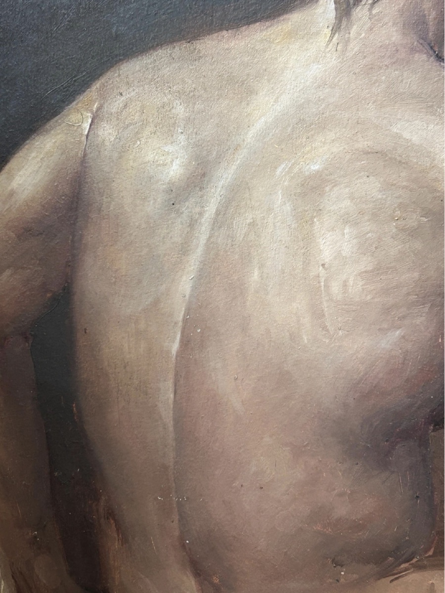 Male Nude In Oil, Torso Viewed From Behind, 1960s, Framed-photo-5