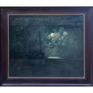 Impressionniste Huile originale antique sur toile Arv. Johansson