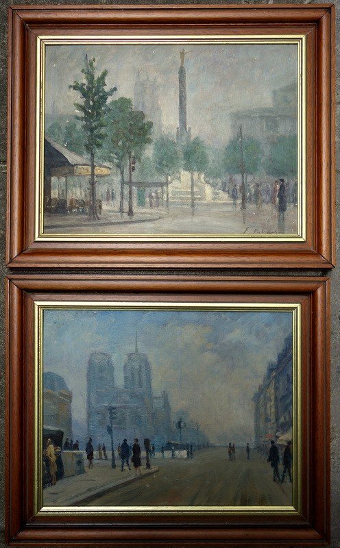 2 Vues de "PARIS " par E.PALMERO ...1942