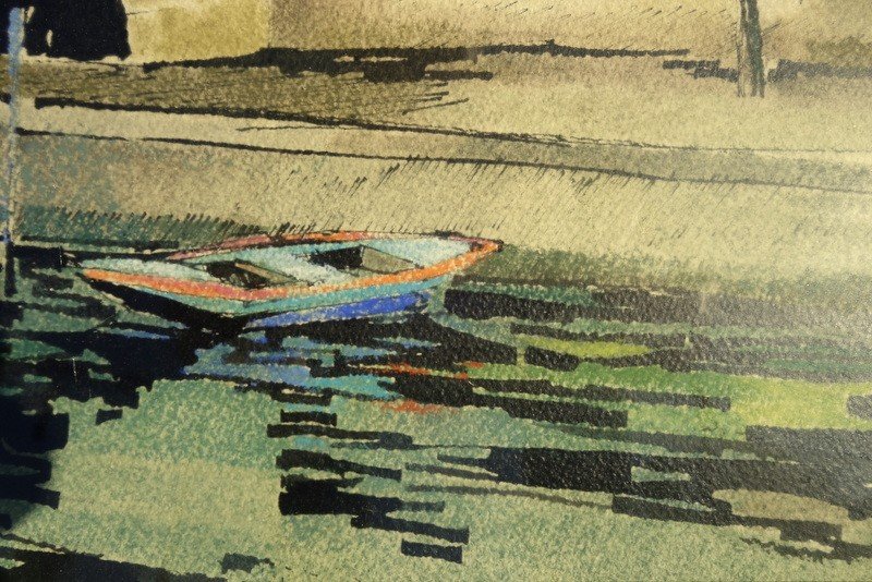"paris" Watercolor By Pierre Jean Letaudy Around 1950-photo-4