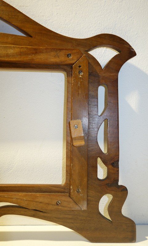 "frame Art Nouveau" Monoxyl In Walnut (?)-photo-4