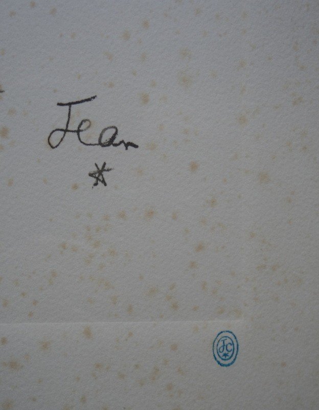 "the True Body Night" Lithograph By Jean Cocteau-photo-4