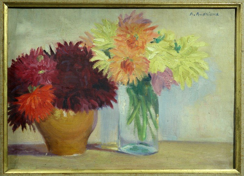 "DAHLIAS CACTUS" par Alfred ANDRIEUX vers 1920