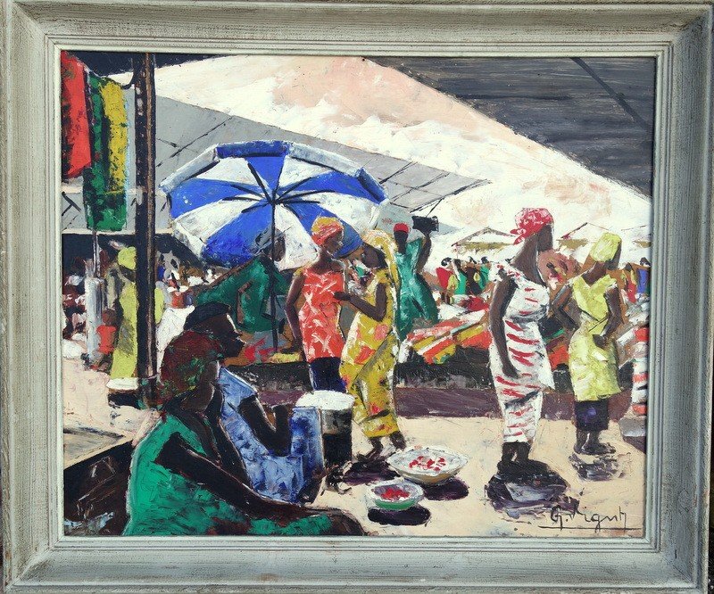 "the Treichville Market" By G.vignesoult....dakar 1957-photo-2