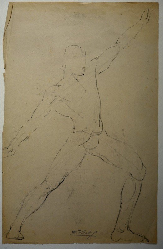 'the Athlete, Buttocks And Legs' 2 Drawings By Edmond Vales-photo-4