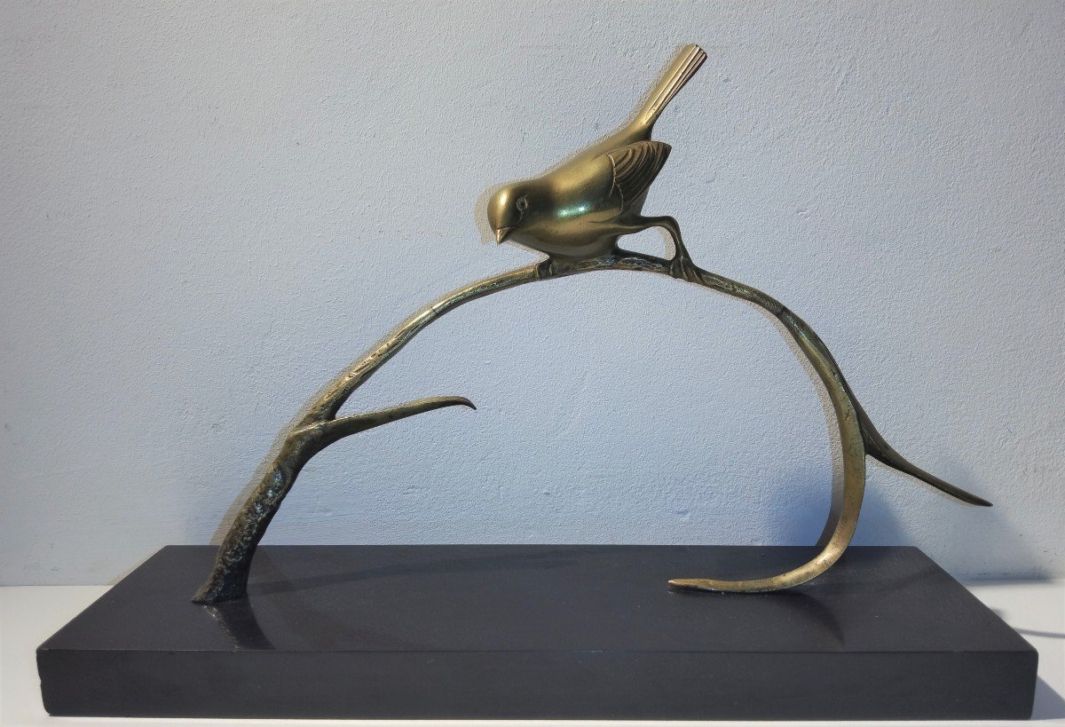 "OISEAU BRANCHE" Bronze par Irénée ROCHARD -photo-3