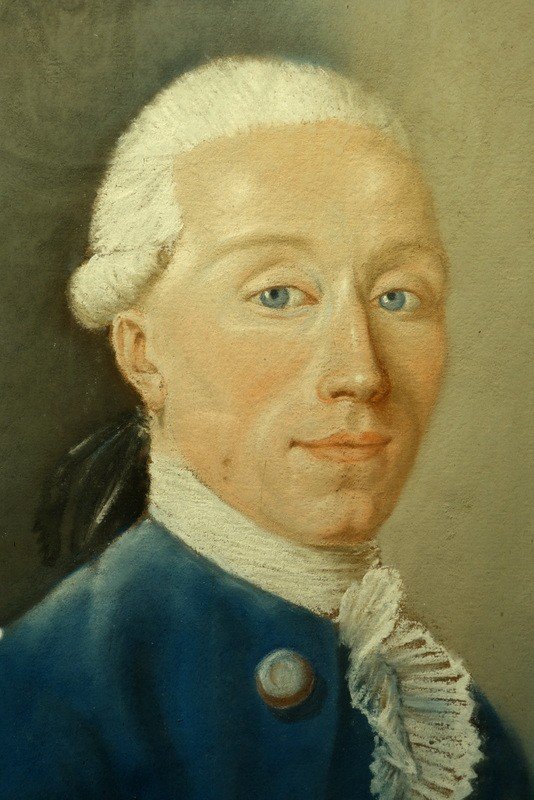 "GENTILHOMME " .....Pastel du 18 eme Siécle-photo-1