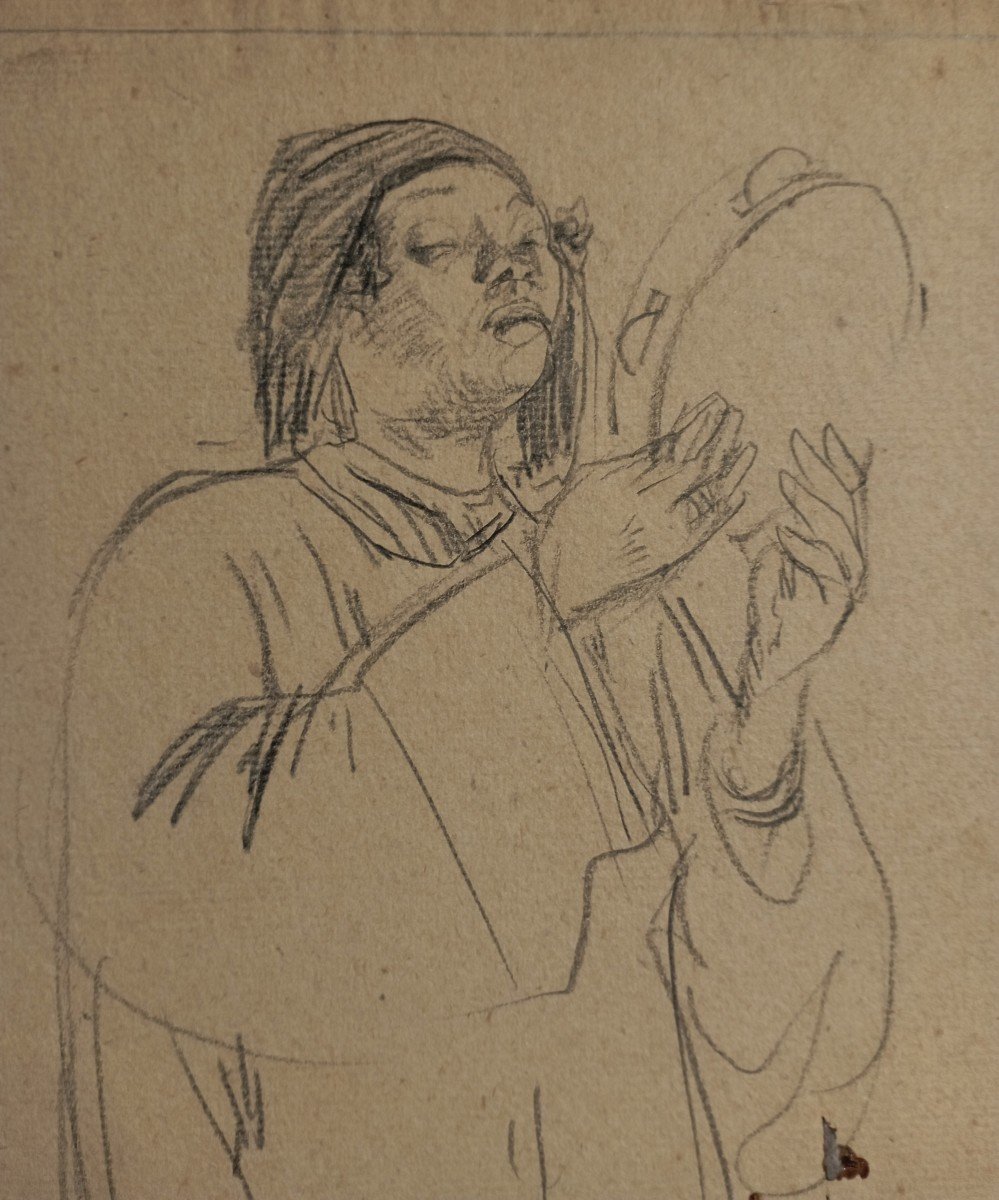 'egyptian With Tambourine' Drawing By Ahthomas ....1908-photo-3