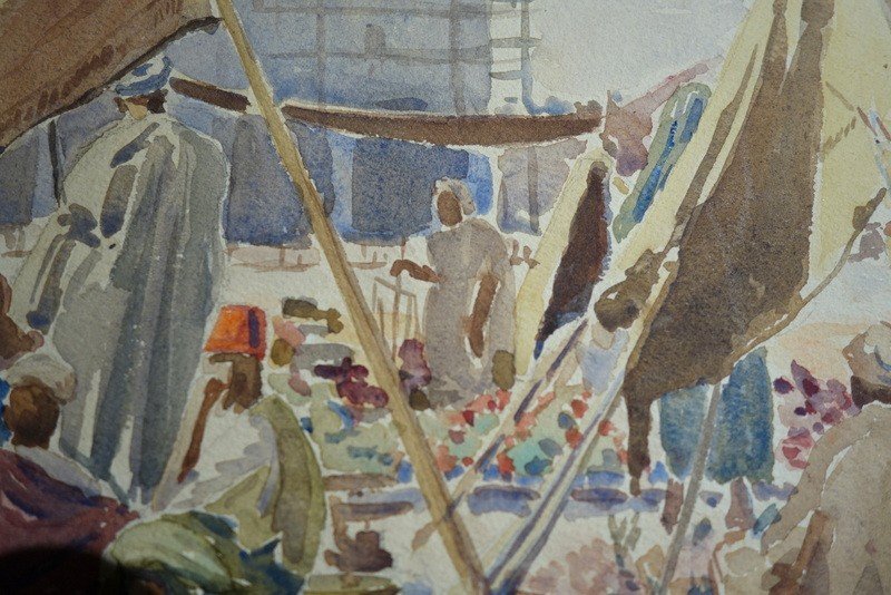 "moroccan Market" By B.magenthies ...rabat Morocco 1930-photo-2