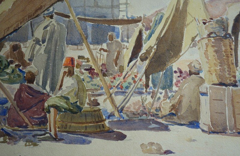 "moroccan Market" By B.magenthies ...rabat Morocco 1930-photo-3