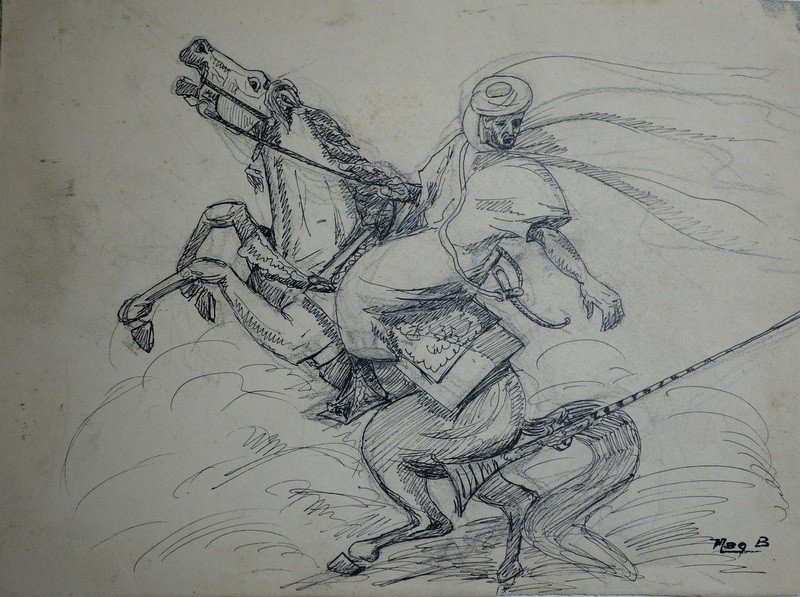"moroccan Rider" By B.magenthies ...morocco 1930