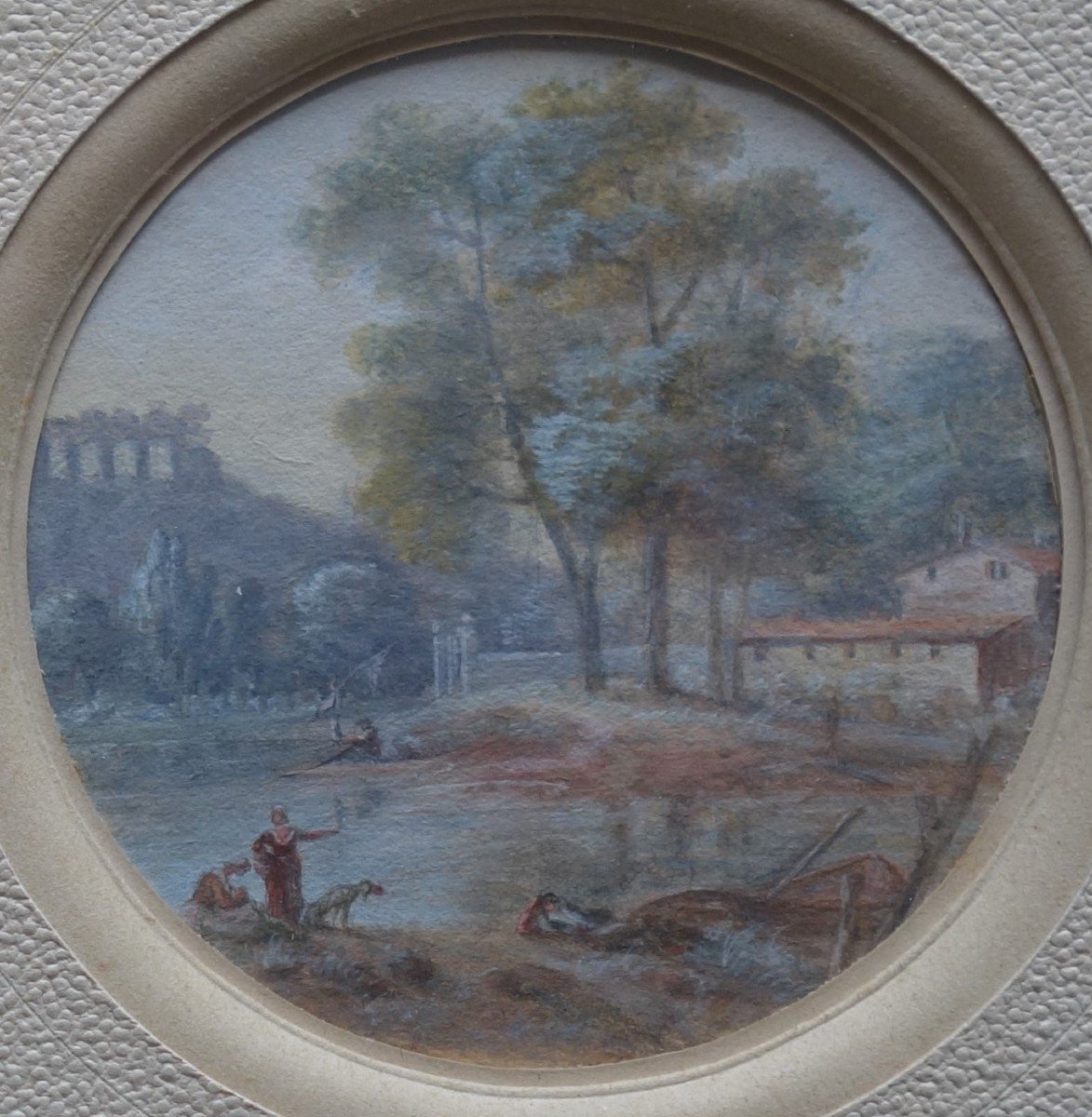 "animated River Edge" Gouache Late 18th / Early 19th-photo-4