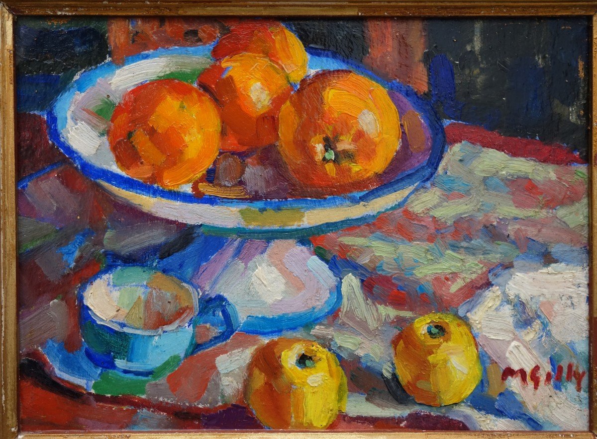 "still Life With Fruits" By Marcel Gilly Around 1970/80-photo-2
