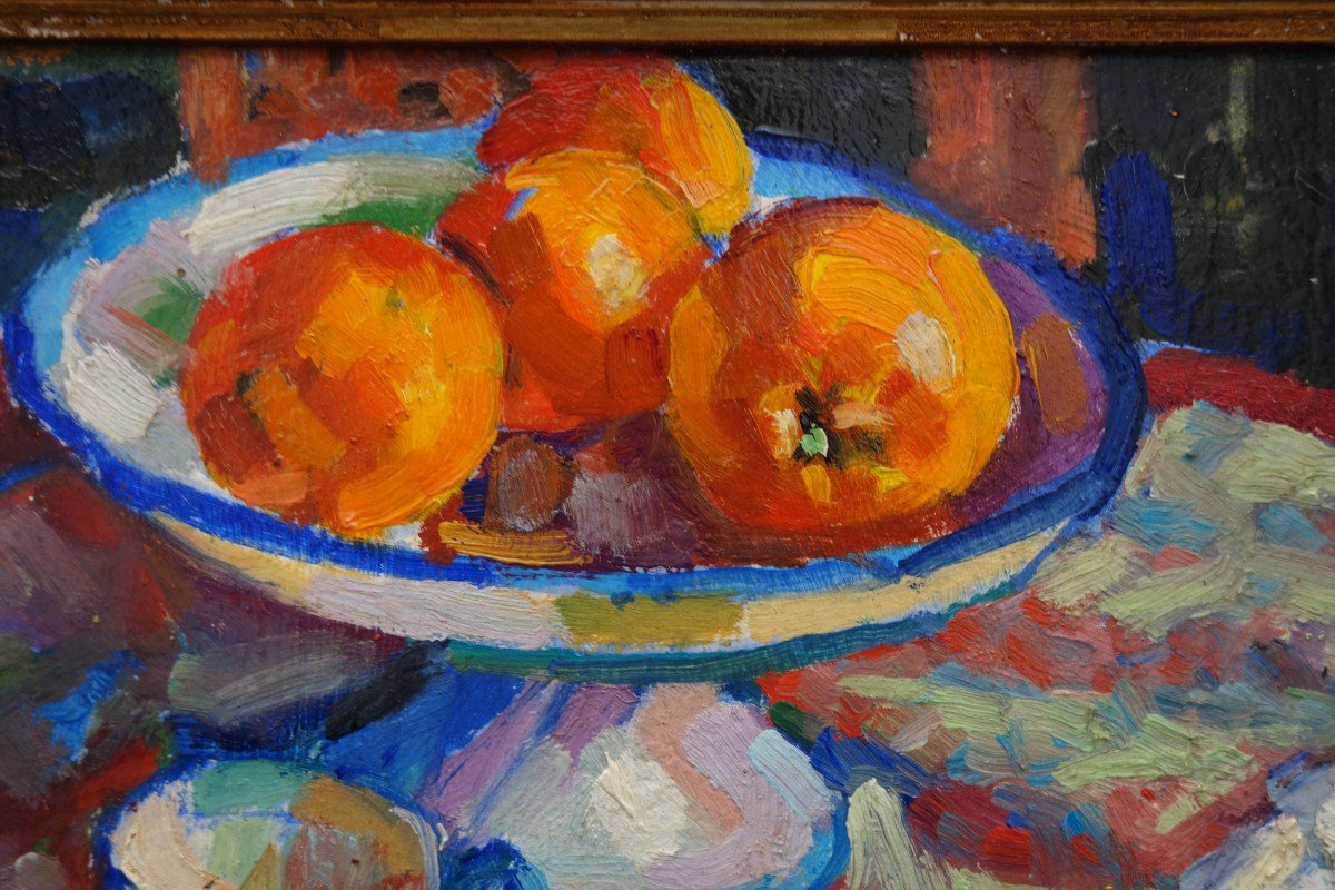 "still Life With Fruits" By Marcel Gilly Around 1970/80-photo-3
