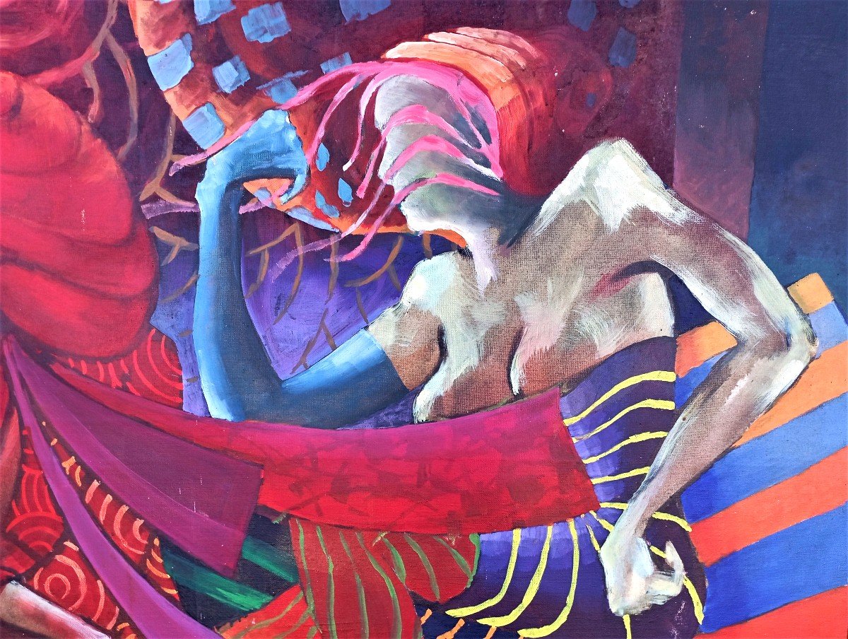 "two Women" By Simon Pierre (?) Around 1970/80-photo-4
