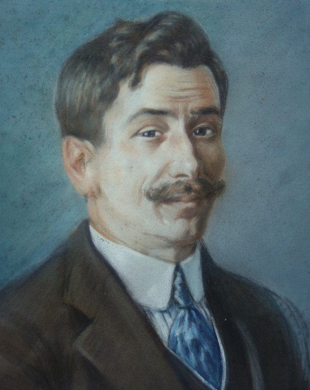 "the Mustachu" Pastel By Valles (?)...1925-photo-2
