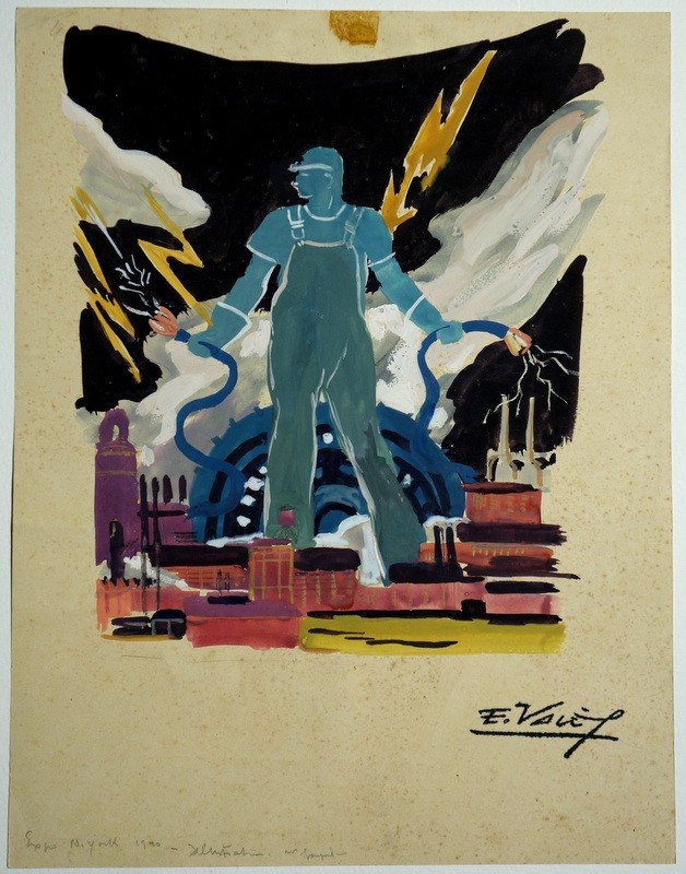 "l'ELECTRICITE" par Edmond VALES ..Expo NEW YORK 1940