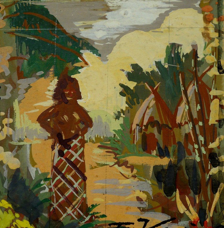 "journey" Gouache By Edmond Vales Around 1940-photo-4