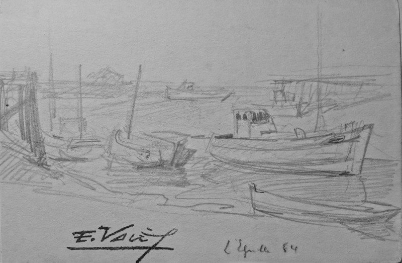 2 Drawings "the Needle On Seudre" By Ed.vales ...1954-photo-2