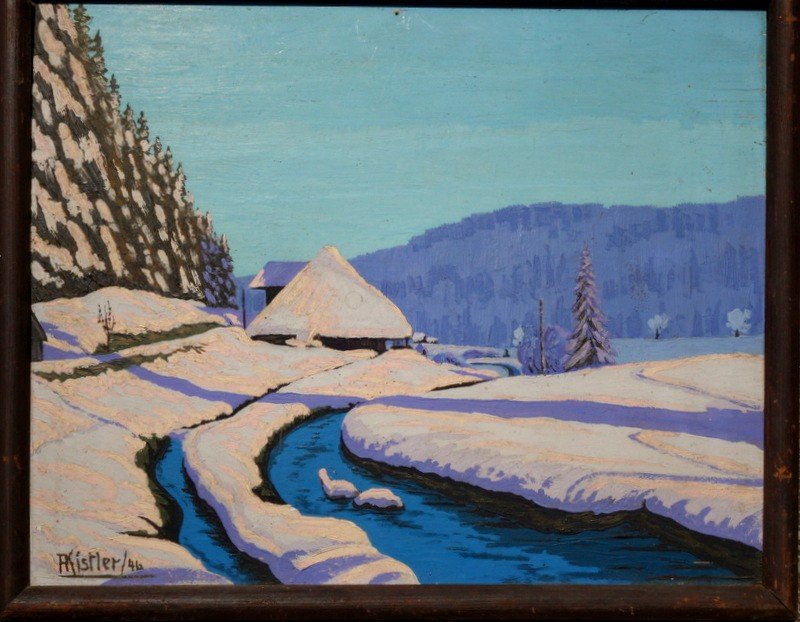 "snow Landscape" By R.kistler ....1946