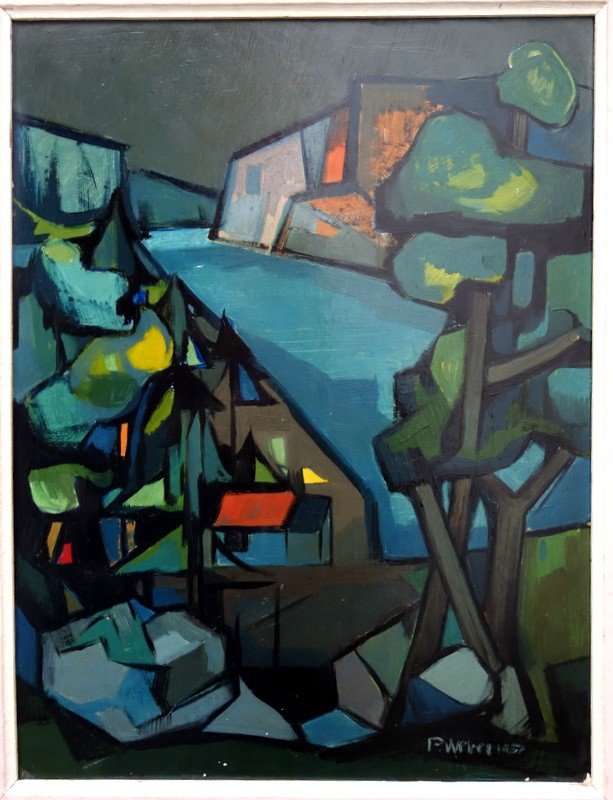 "PAYSAGE CUBISANT" par P.WEBER ...1951-photo-2