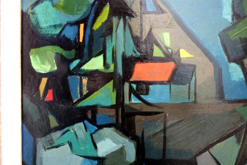 "PAYSAGE CUBISANT" par P.WEBER ...1951-photo-3