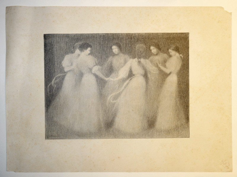 "La RONDE " Lithographie de Henri LE SIDANER ...1897-photo-2