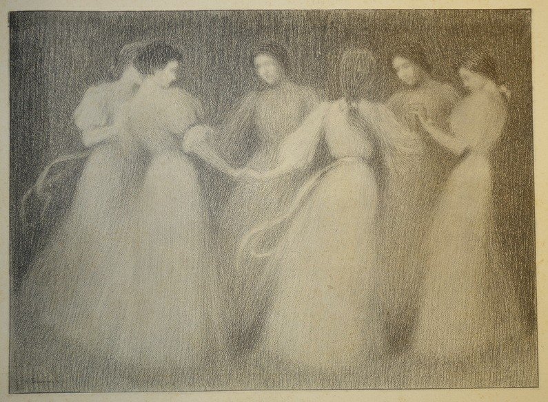 "La RONDE " Lithographie de Henri LE SIDANER ...1897