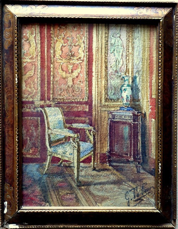“bourgeois Interior” Watercolor By Germaine Tailleur