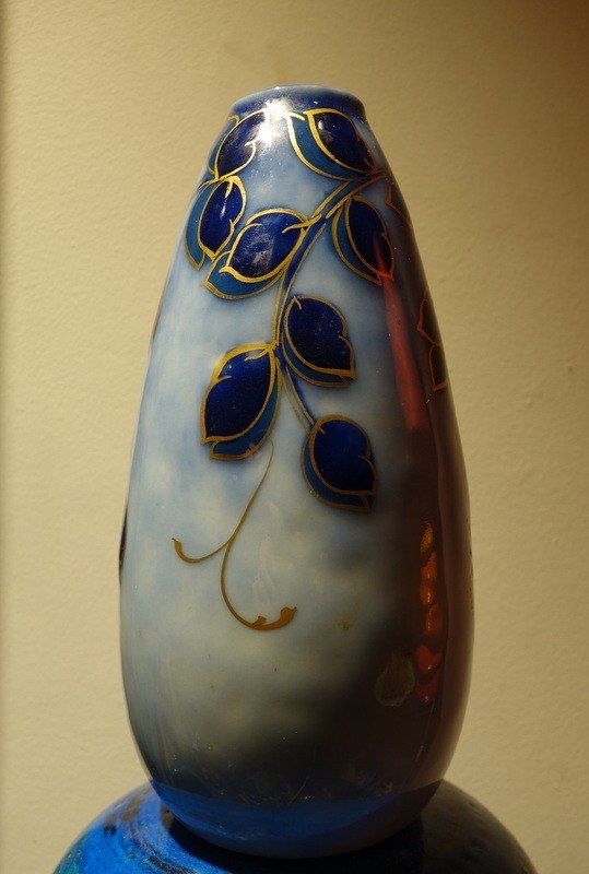 "blue Vase" By Camille Tharaud ...limoges Circa 1930