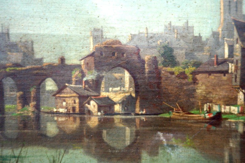 "the Treilles Bridge" By René Jouhan ..angers 1858-photo-3