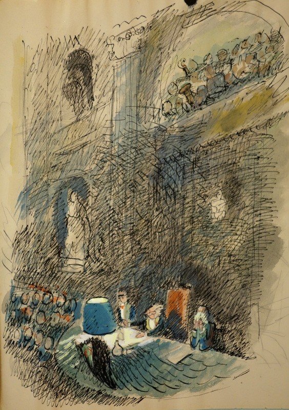 Watercolor Ink By Willem Van Hasselt At The Beaux Arts 1951-photo-3