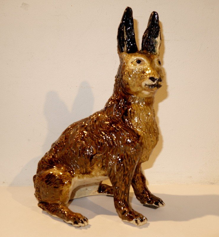 "rabbit" Stoneware By Guy Bernon ...la Borne Around 1990/2000